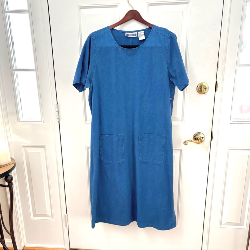 Blue linen dress
